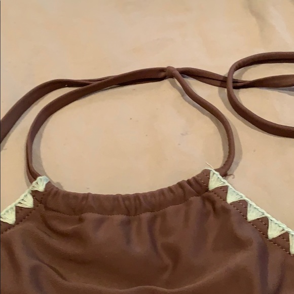 Tillys Blue and Brown Crochet bathing suit - Picture 3 of 4